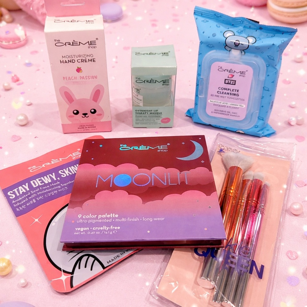 The Crème Shop K-Beauty Bundle Lot NEW Palette Mask Lip Care Brushes Gift Set💕